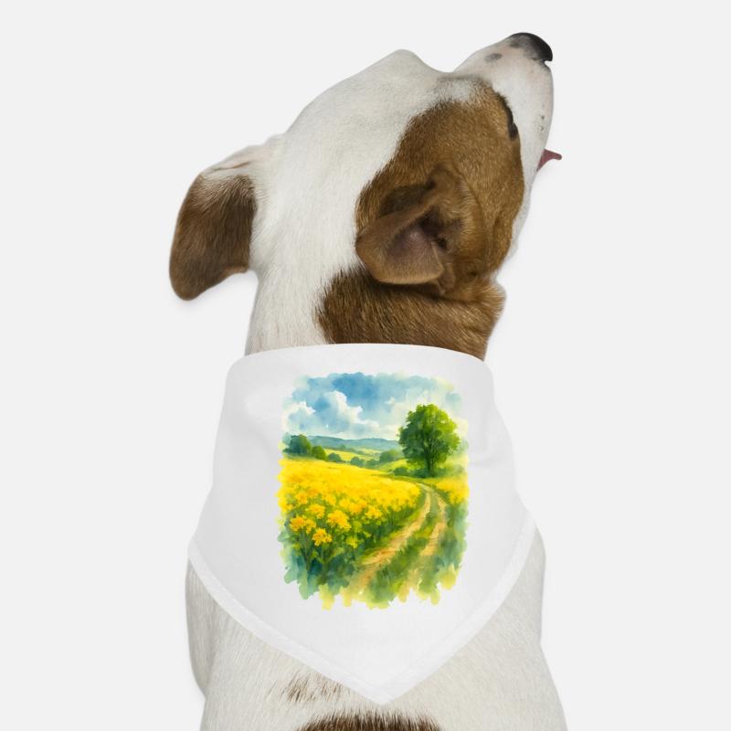 Spring-like landscape with rapeseed field Dog Bandana