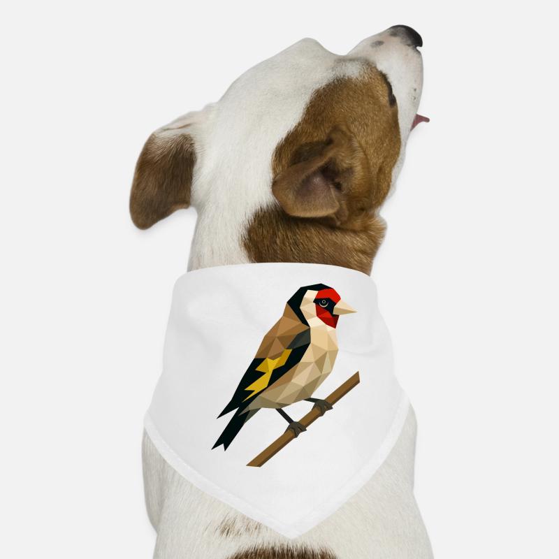 Polygonal Goldfinch – Geometric Elegance Dog Bandana