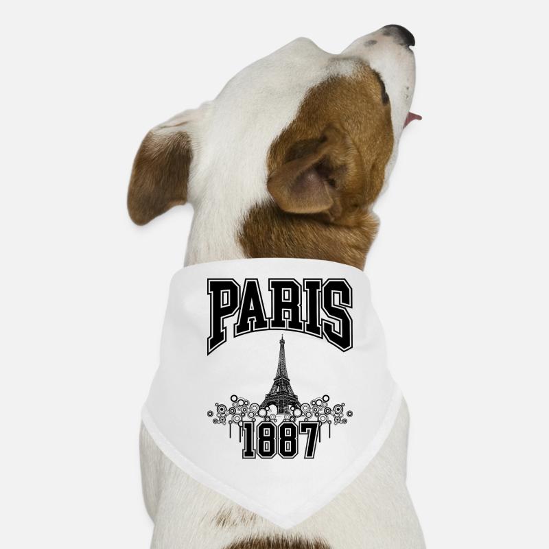PARIS EIFFELTURM SKIZZE - SCHWARZ EINFARBIG Hunde-Bandana