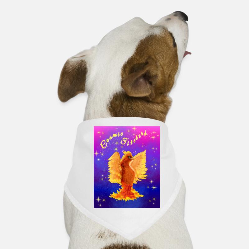 An Orange Cosmic Cyber Bird Dog Bandana