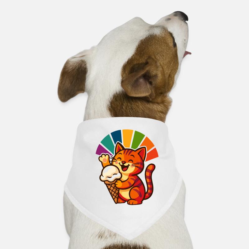 Regenbogen Katze Eisbecher Freude Hunde-Bandana