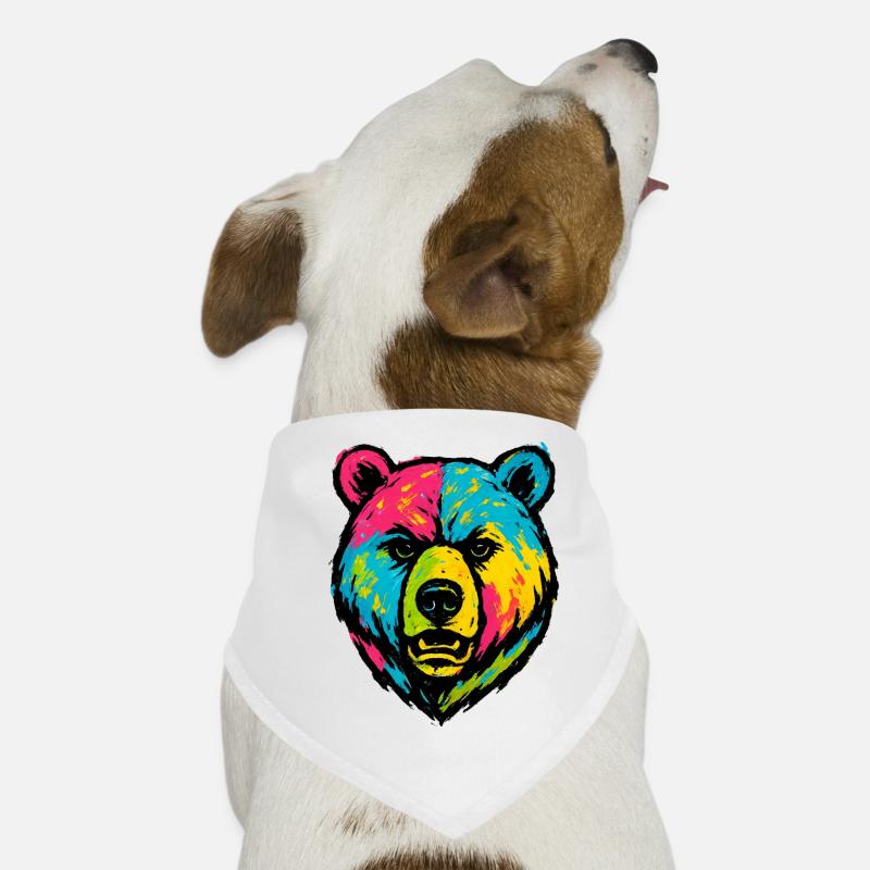 Bear Badly Licked Pop Art Dog Bandana