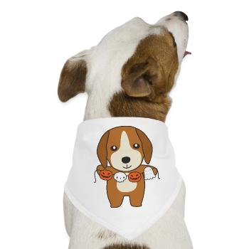 Beagle Happy Halloween Hunde Kostüm - Hunde-Bandana - Weiß - Vorne