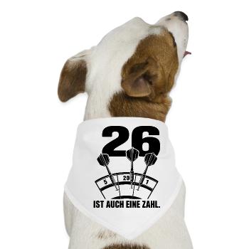 26 ist auch eine Zahl Drei Dartpfeile 5 20 1 - Hunde-Bandana - Weiß - Vorne