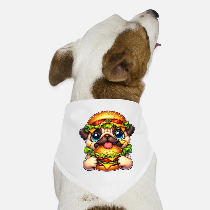 Lustiger Mops Burger Fast Food Hut Hunde-Bandana