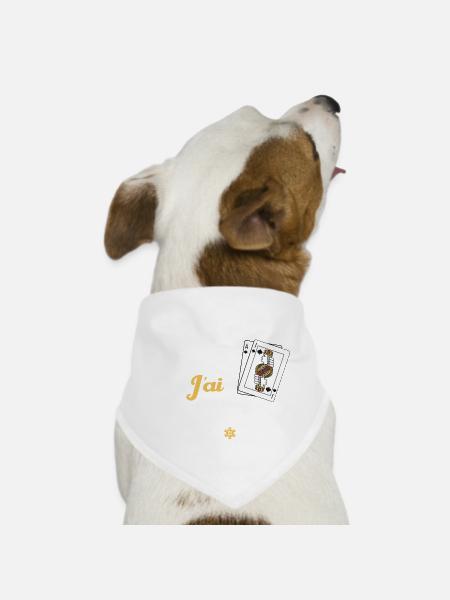Je Peux Pas J'ai Poker Cadeau - Bandana pour chien - blanc