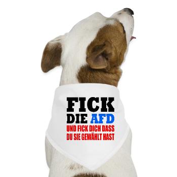 fick die afd - Hunde-Bandana - Weiß - Vorne