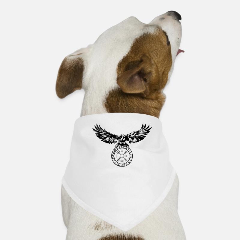 Corbeau avec Futhark et Vegvisir Bandana pour chien