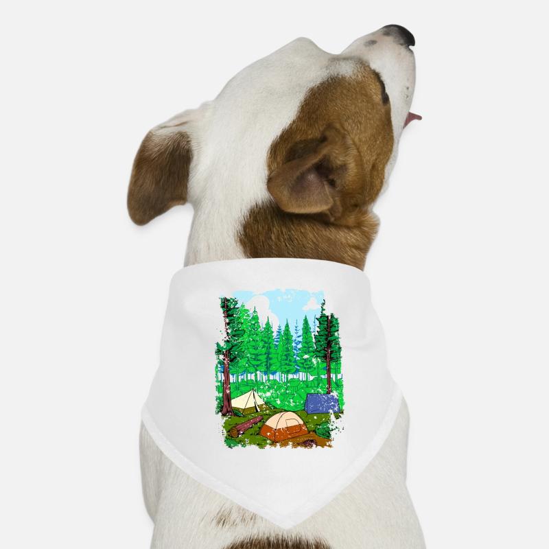 Camping en tentes et en forêt - Camping Bandana pour chien