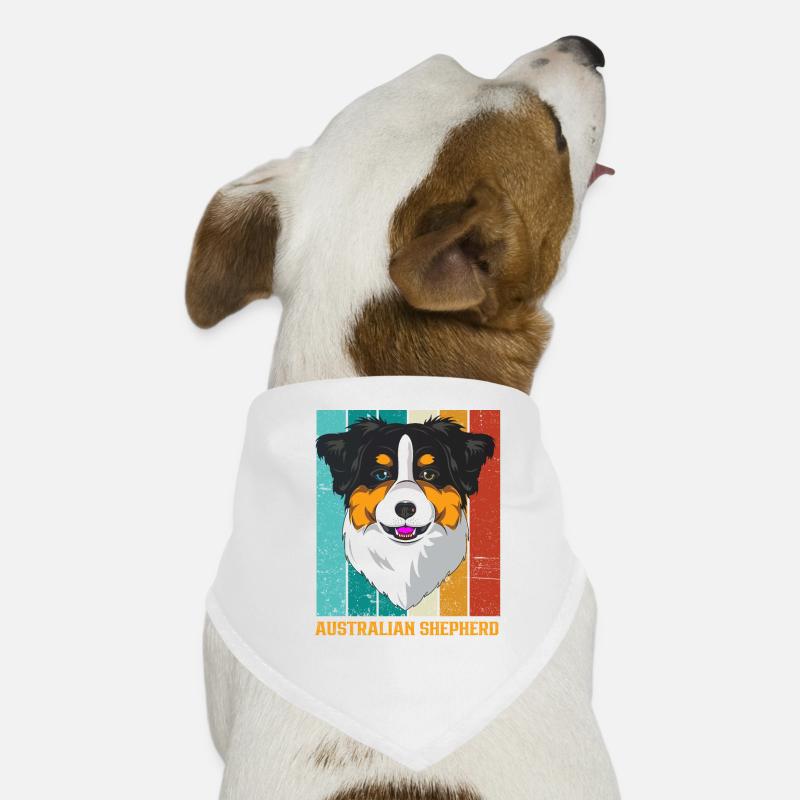 Australischer Schäferhund Aussie Dad Aussie Mom - Hunde-Bandana - Weiß