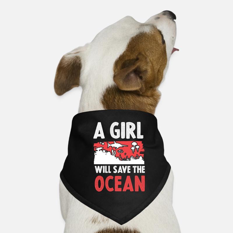 save the ocean mädchen Hunde-Bandana