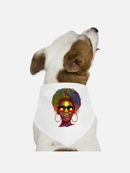 Aborigènes - Bandana pour chien - blanc - Devant
