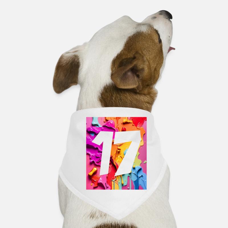 NR. 17 NUMMER 17 BUNT 17. GEBURTSTAG Hunde-Bandana