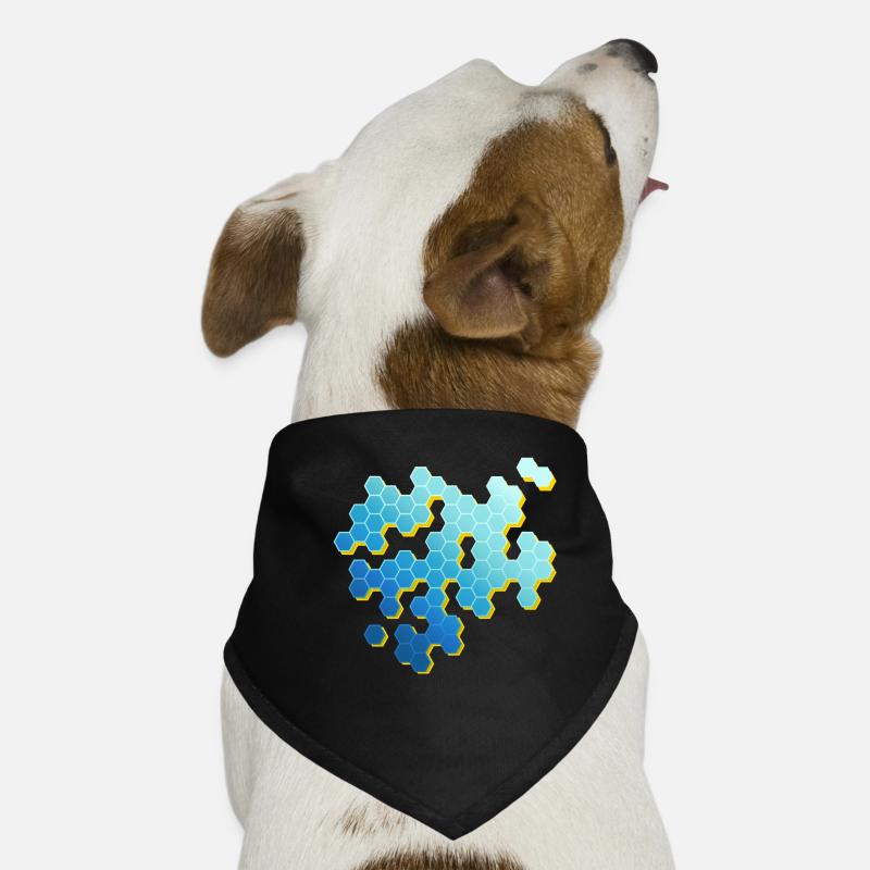 Pattern geometric - hexagon - blue, turquoise, yellow Dog Bandana