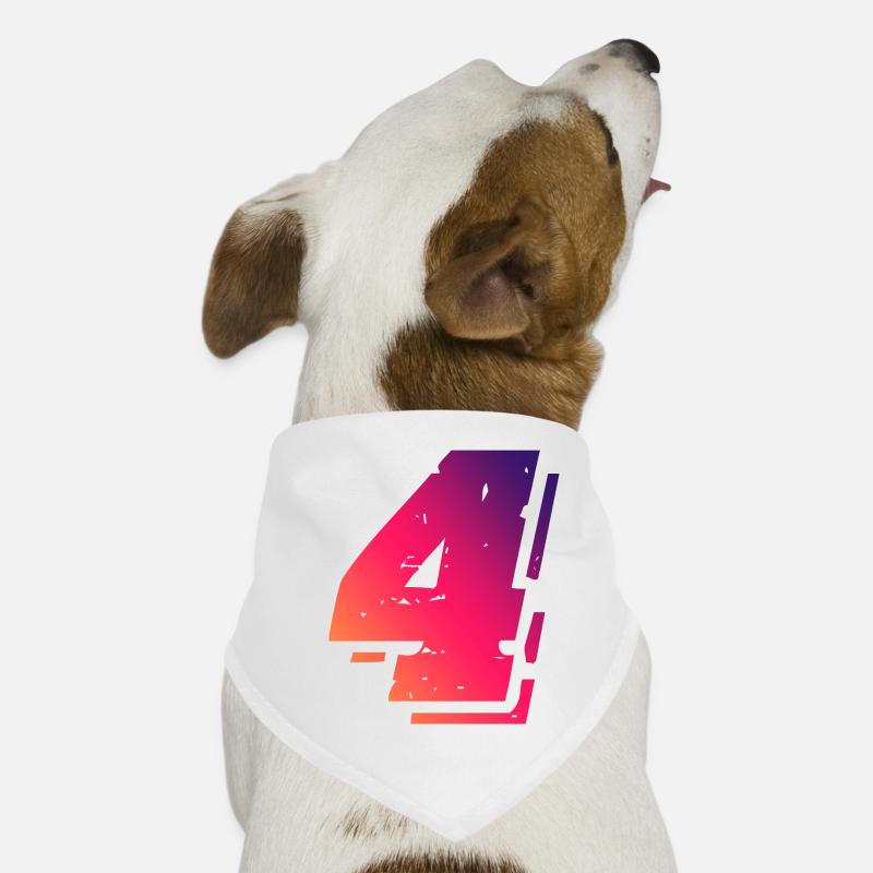 4 Zahl Symbol Hunde-Bandana
