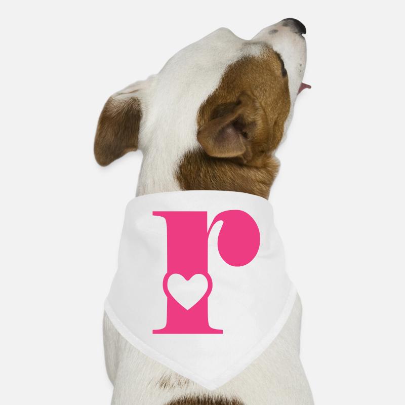 Lettre r lettre initiale avec coeur Bandana pour chien