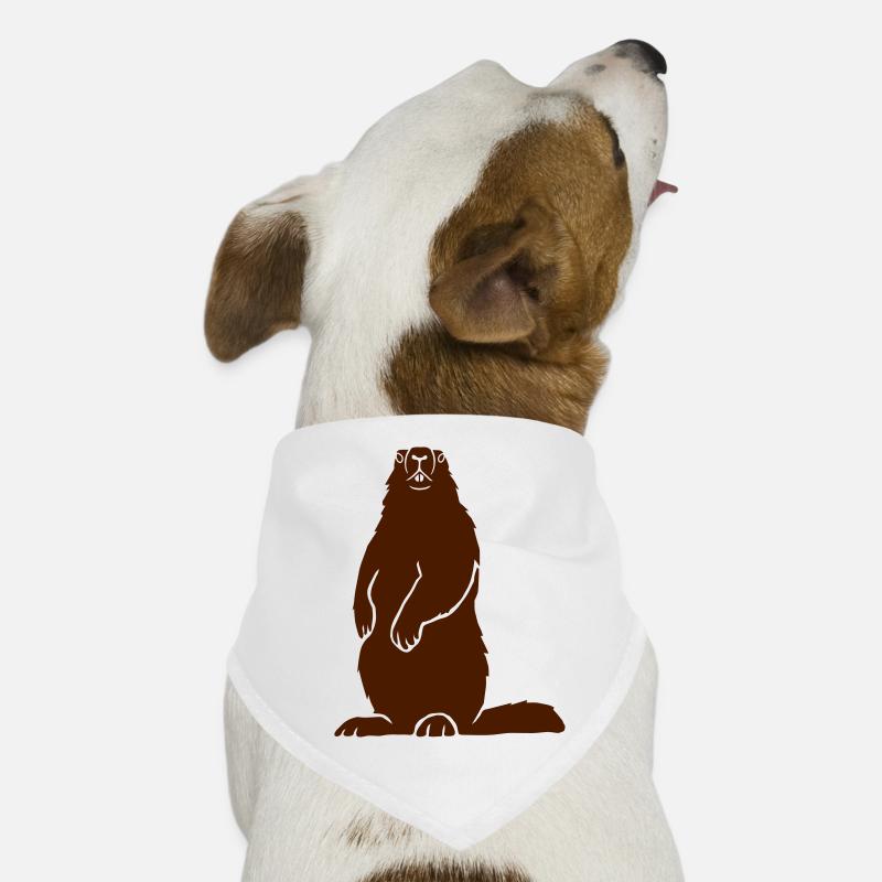 Murmeltier Alpen Alps Berge Groundhog Erdhörnchen - Hunde-Bandana - Weiß