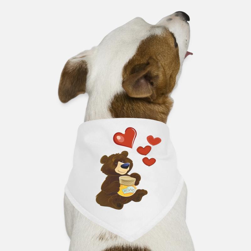 Bär - Hunde-Bandana - Weiß