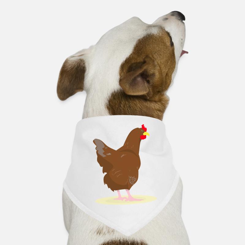 CHICKEN - HAHN - EGGS - Dog Bandana - white