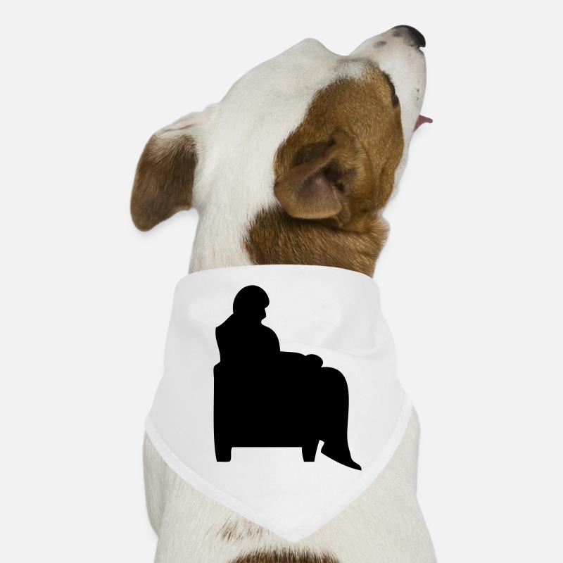 Mann sitzender Sessel Canape alt Hunde-Bandana