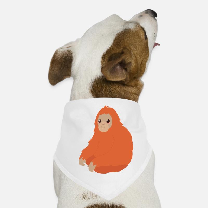 Orangutan - Hunde-Bandana - Weiß