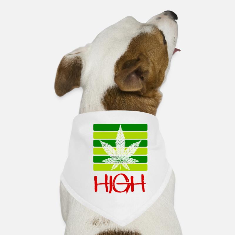 High / Smoking / Cannabis / Hemp / Cannabis Leaf Dog Bandana