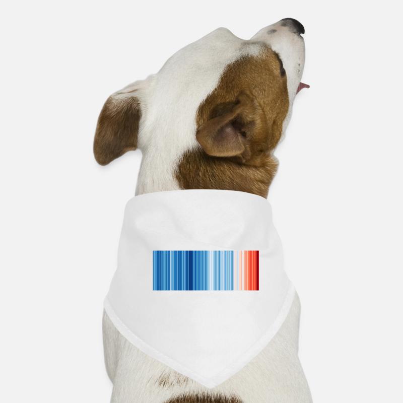 Warming Stripes illustrating the global warming - Hunde-Bandana - Weiß