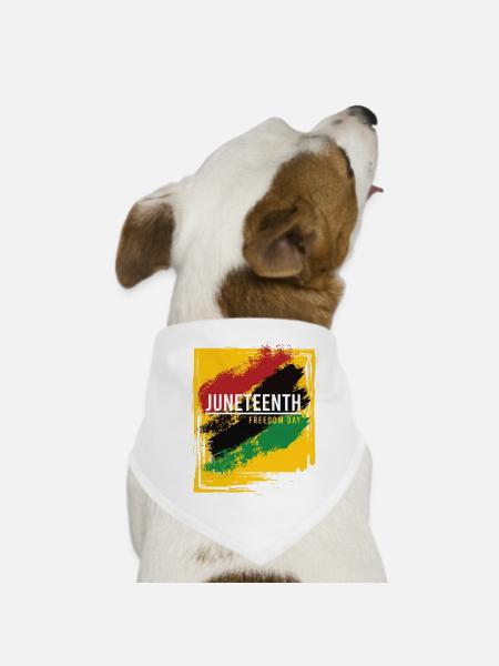 JUNETEENTH - FREEDOM DAY - Dog Bandana - white - Front