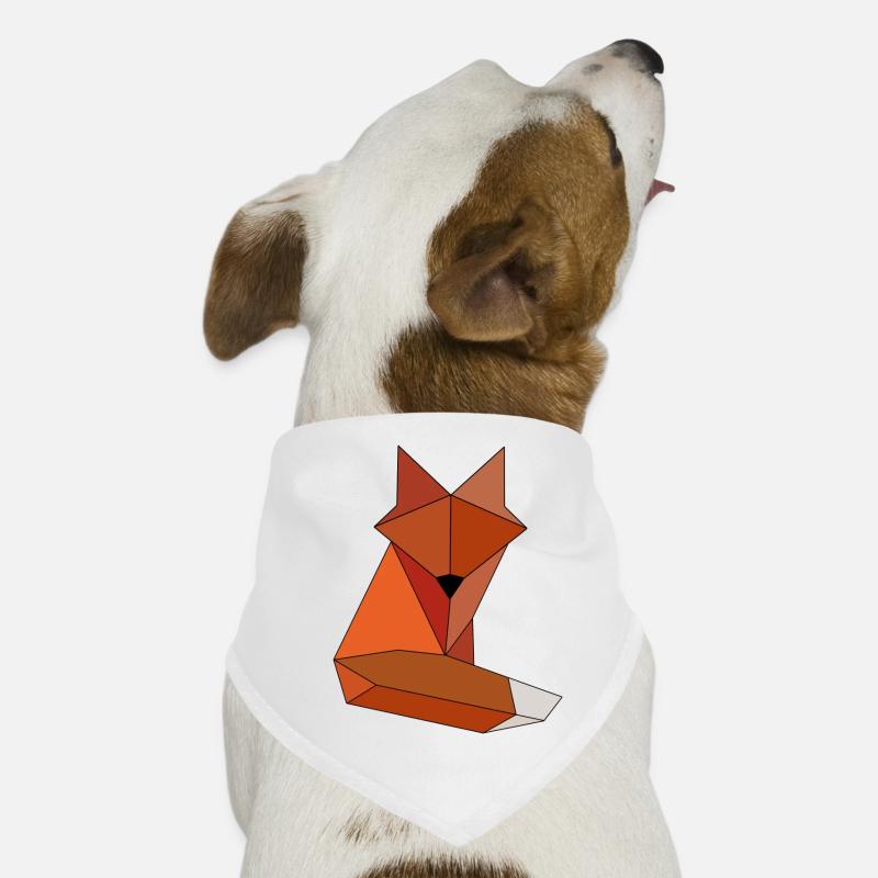 Fuchs geometrisch - Hunde-Bandana - Weiß