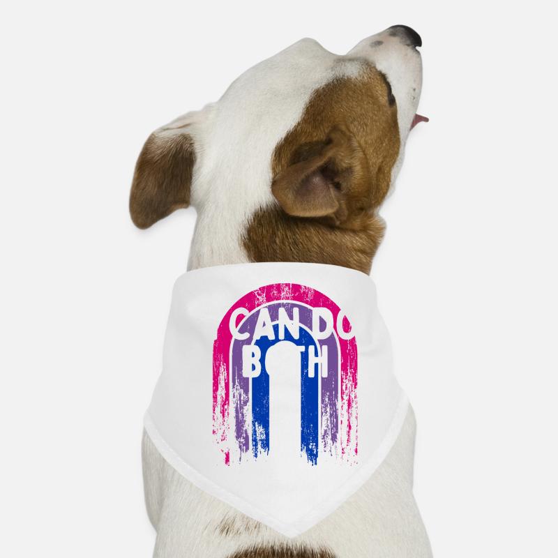 I Can Do Both Bisexual LGBTQ Bi Pride Pansexual - Hunde-Bandana - Weiß