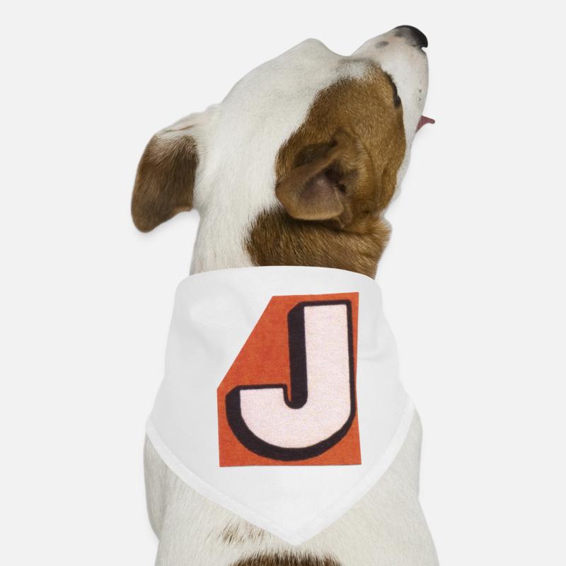 Retro-Buchstabe J Hunde-Bandana