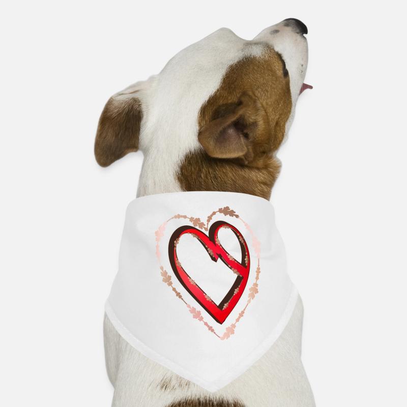 nostalgic red calligraphy heart Dog Bandana