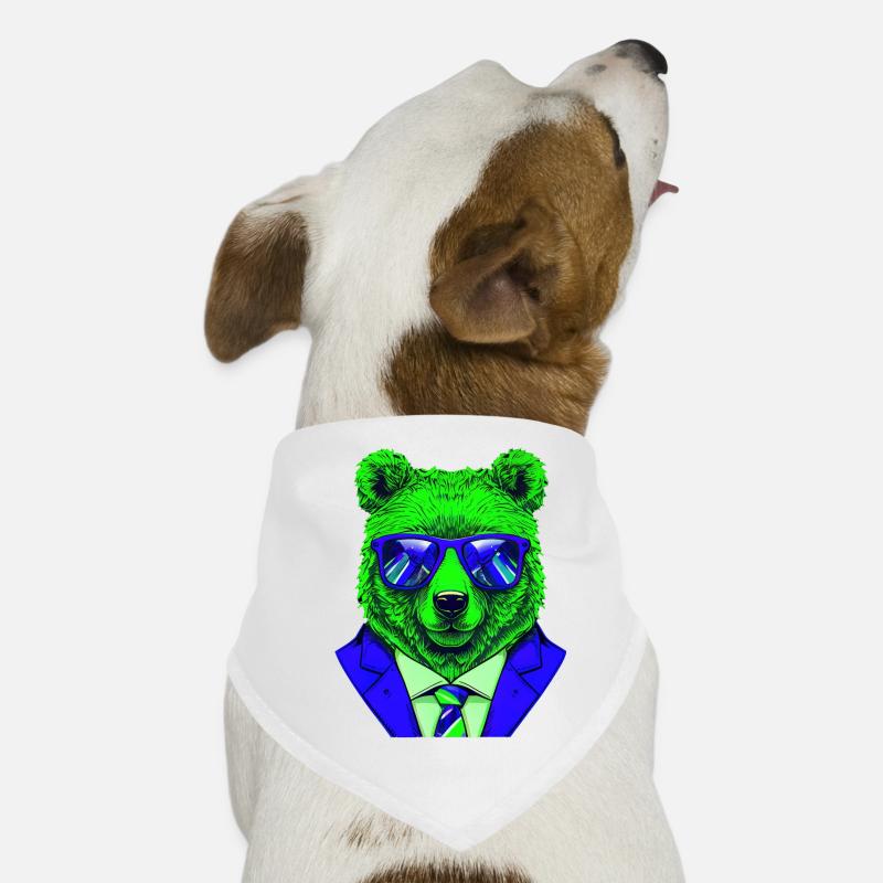 cool boss bear with sunglasses on Hunde-Bandana