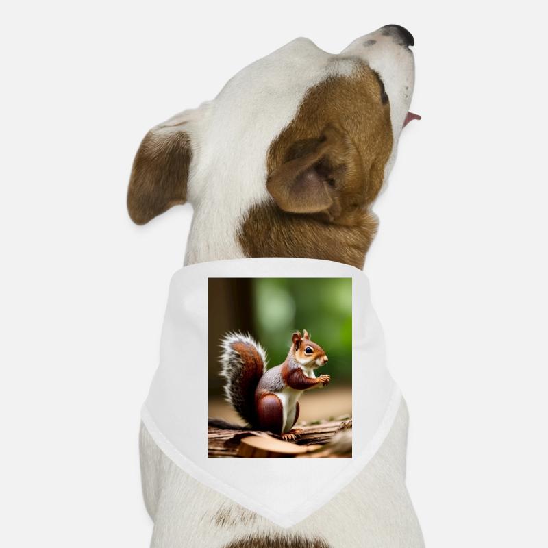 Cooles Comic Portrait wildes rotes Eichhörnchen majestätisch Hunde-Bandana