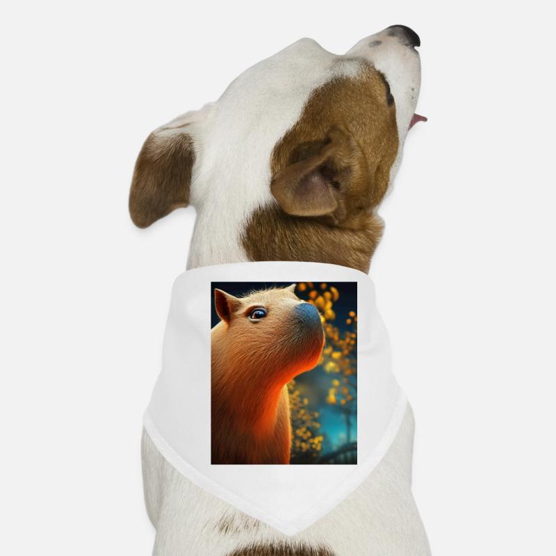 Cool Portrait comique de Capybara la nuit Bandana pour chien