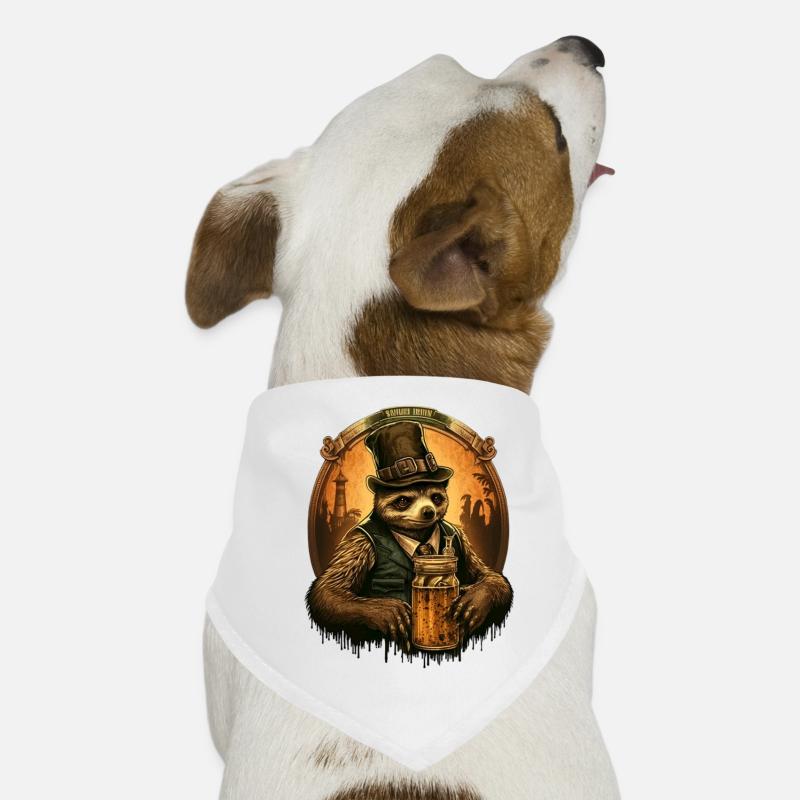 Cool sloth with beer Dog Bandana