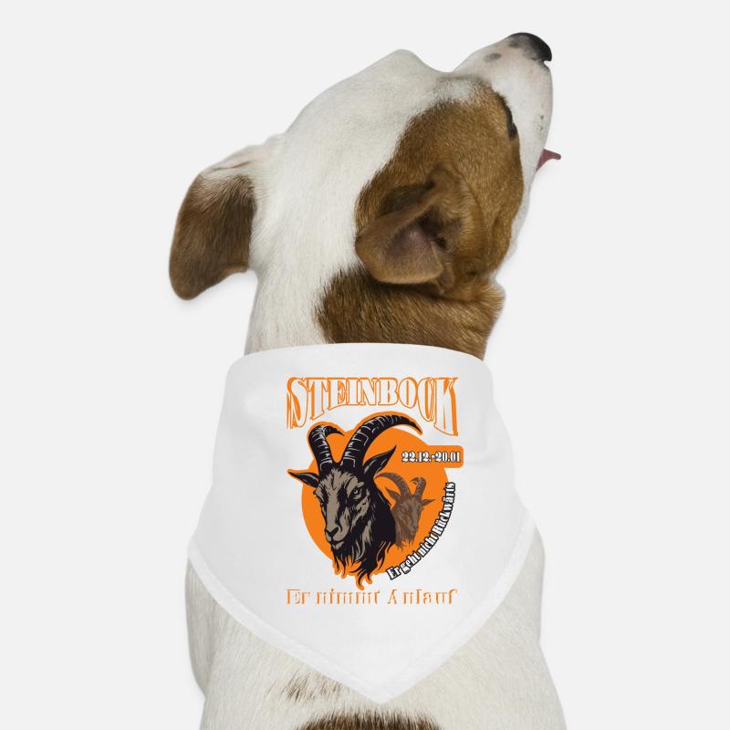 Geburtstag Steinbock Sternzeichen Spruch - Hunde-Bandana - Weiß