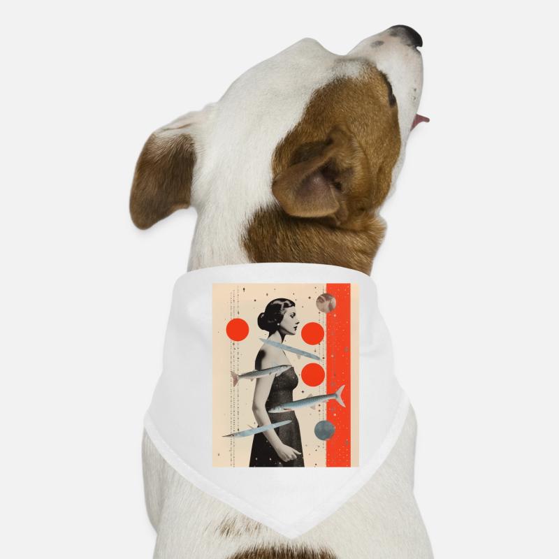 Pisces collage art astrology Dog Bandana
