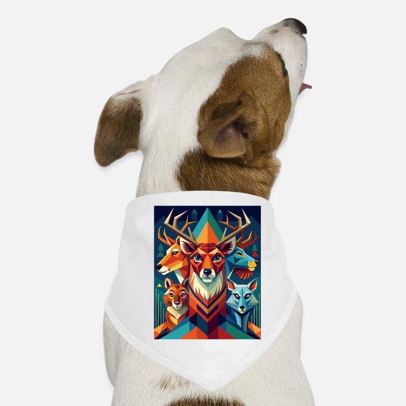 Geometric Forest Animals Dog Bandana