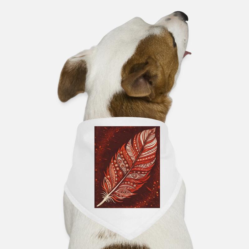 Plume rouge-blanc - Élégance sur rouge Bandana pour chien