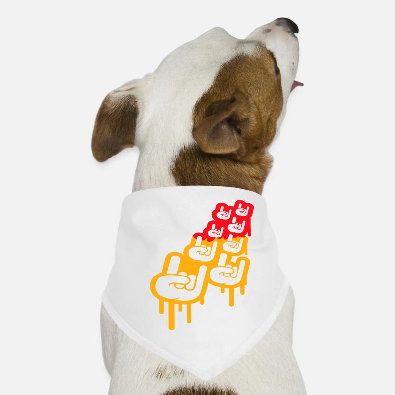 Heavy Metal Hard Rock Graffiti Cornes Geste de la main Bandana pour chien