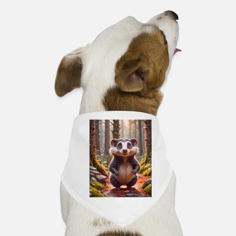 Animaux super mignons dans une forêt – Badger Bandana pour chien