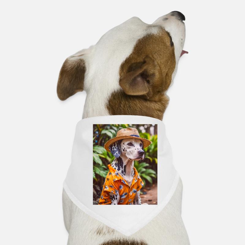 Dalmatinisches Hawaiihemd Urlaub Hunde-Bandana