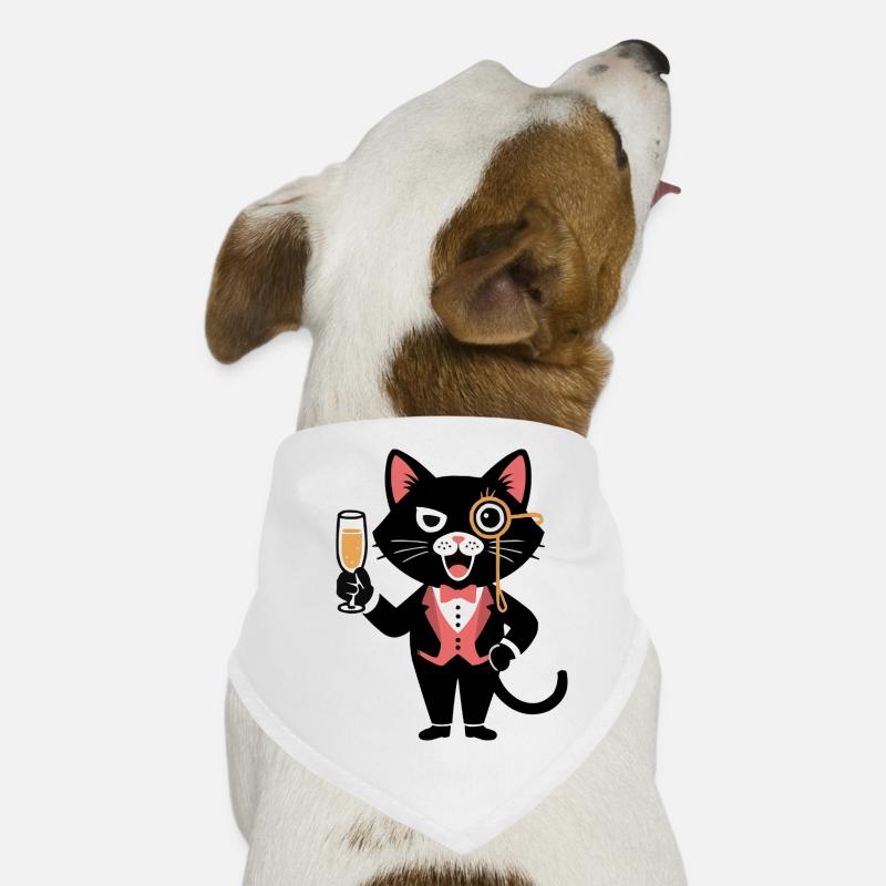 Chat élégant avec monocle et – Santé ! Bandana pour chien