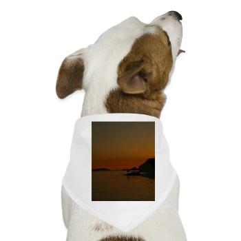 Sonnenuntergang, Silhouetten - Hunde-Bandana - Weiß - Vorne