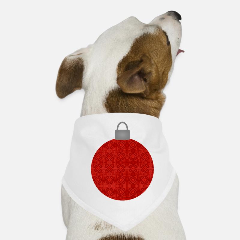 Red Circular Pattern Ornament Christmas Bauble Dog Bandana