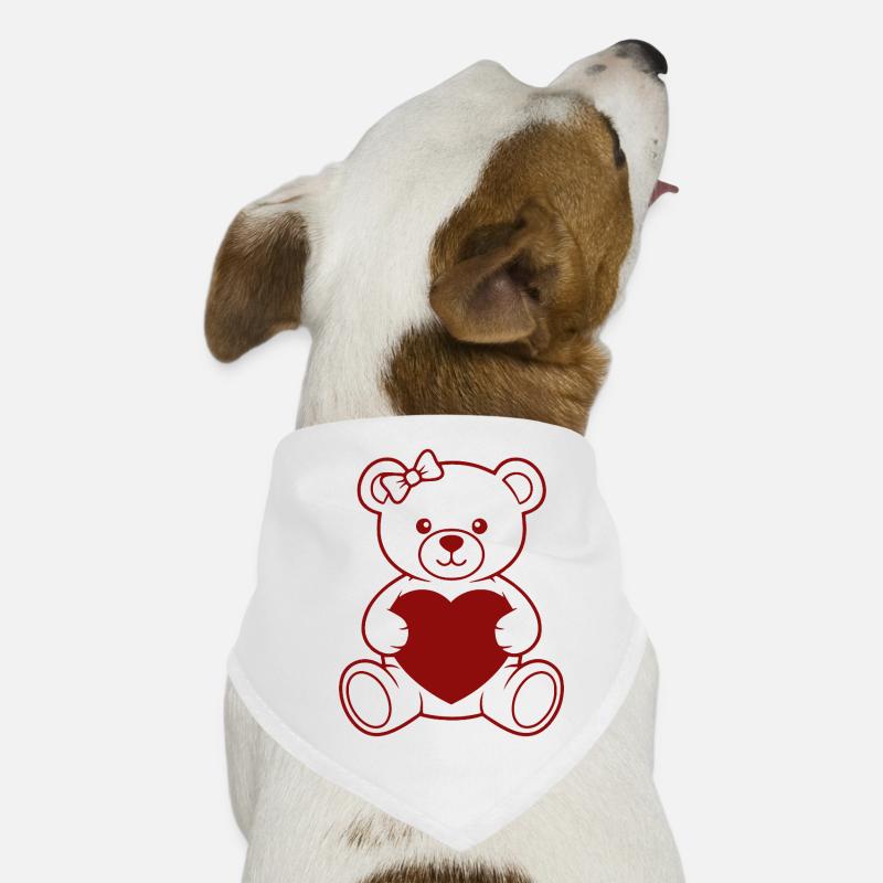 Ours au cœur avec arc Bandana pour chien