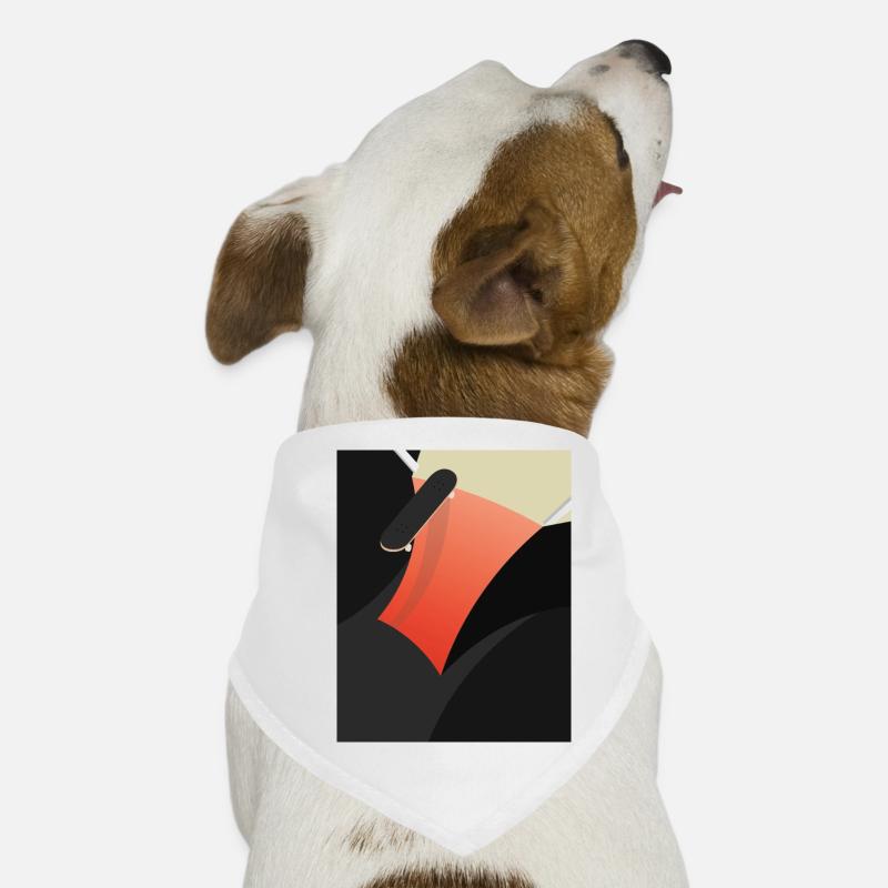 Abstract Red Skateboard Hunde-Bandana