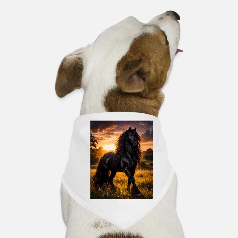 Cheval noir clair du soir Bandana pour chien