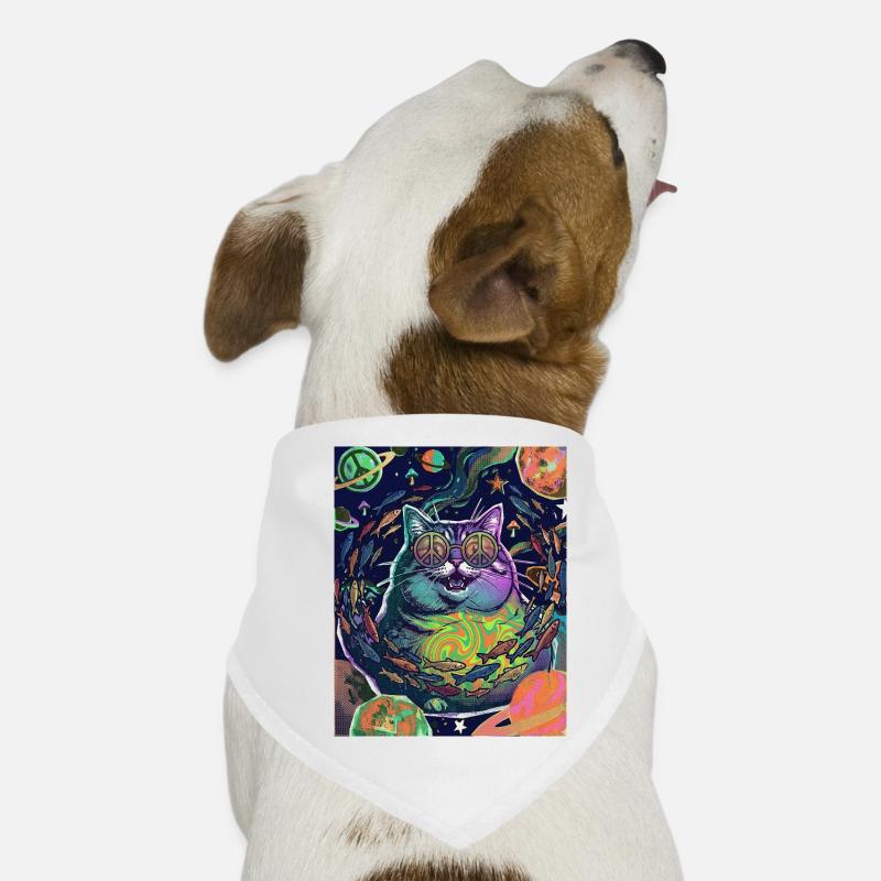 Cat Hippie Space Dog Bandana